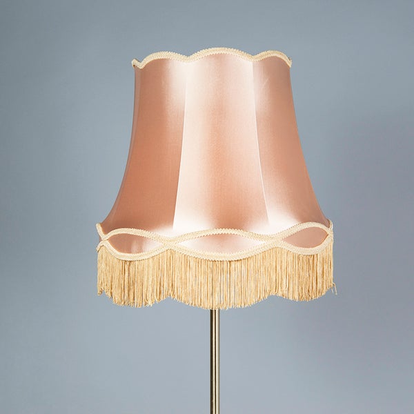Retro Stehleuchte Messing mit Granny Schirm Gold 45 cm - Kaso