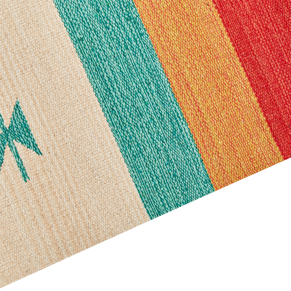 Kelim Teppich Baumwolle mehrfarbig 80 x 300 cm geometrisches Muster Kurzflor MARGARA