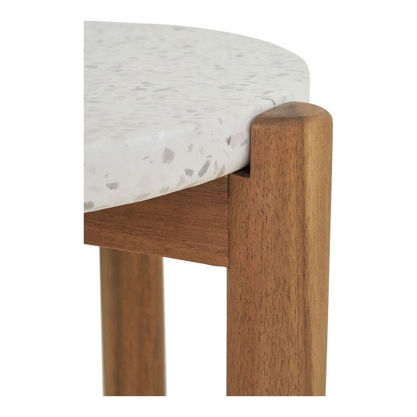 Terracina Beistelltisch Ø37cm Natur, weiß. 37 X 37 X 46 cm