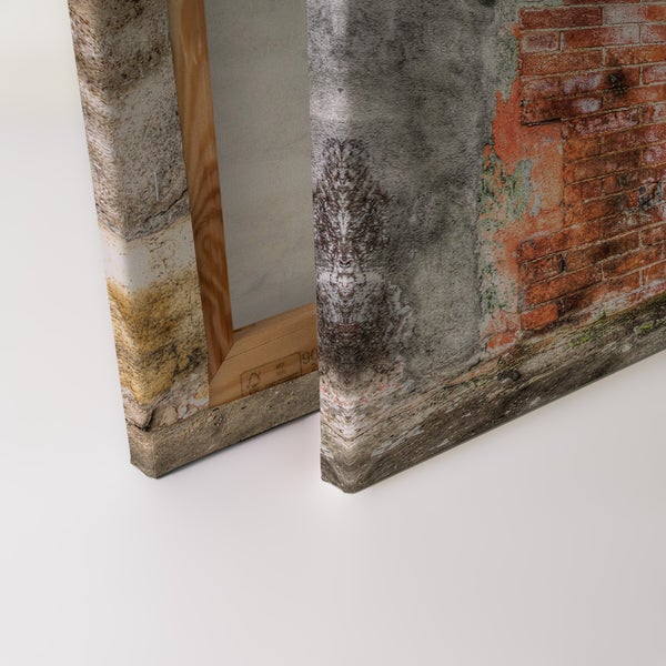 Wandbild auf Leinwand mit Backsteinmotiv auf Holzrahmen
