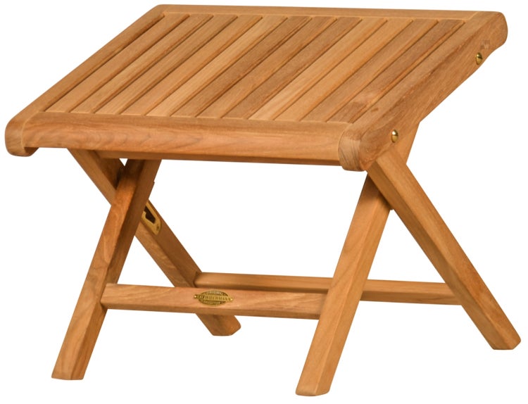 Teak Fußhocker 50 x 42 cm verstellbar premium wetterfest
