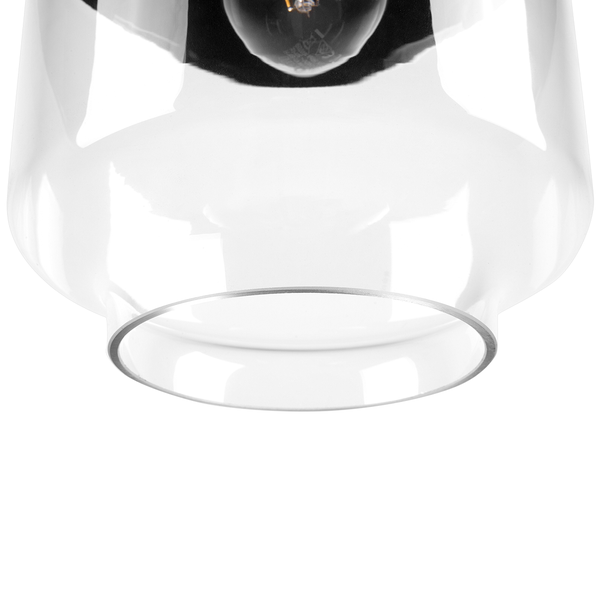 Hängeleuchte Glas schwarz / transparent rund JURUA