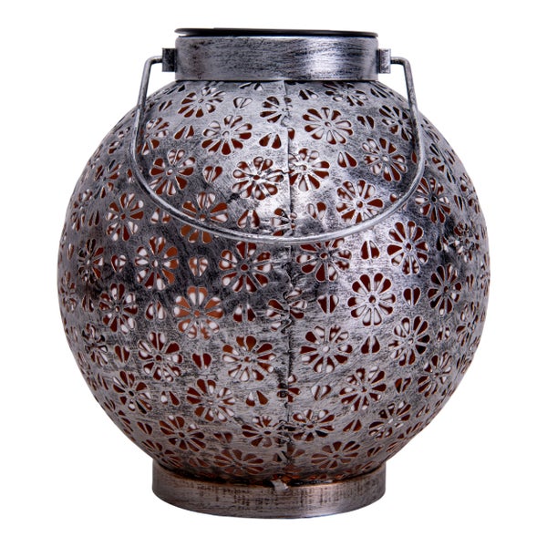 LED Deko-Solarleuchte L/B: 18cm silber