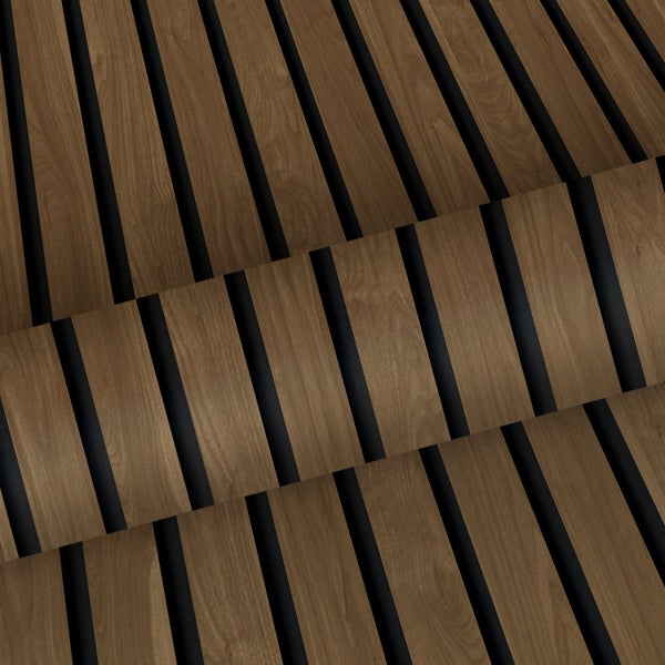 Sanders und Sanders Tapete 3D Holzpaneele Braun - 50 x 900 cm - 935279