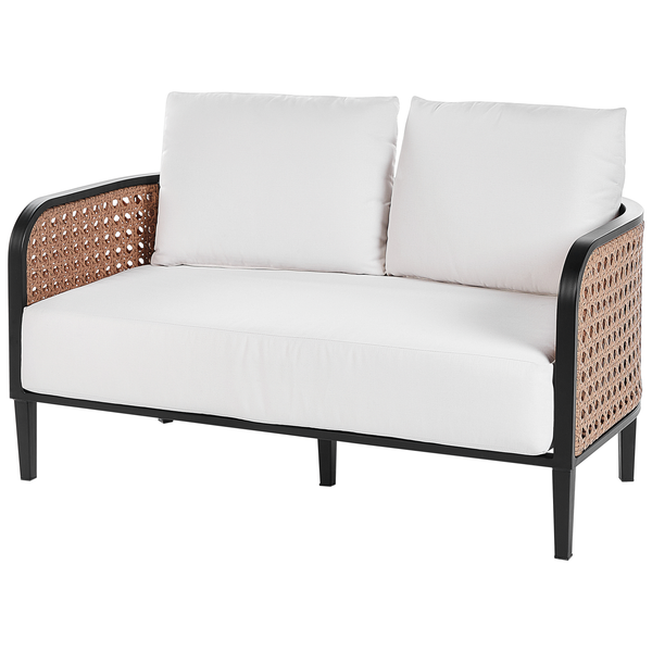 Lounge Set mit Tisch 2-Sitzer MONTEFALCO Metall Weiß