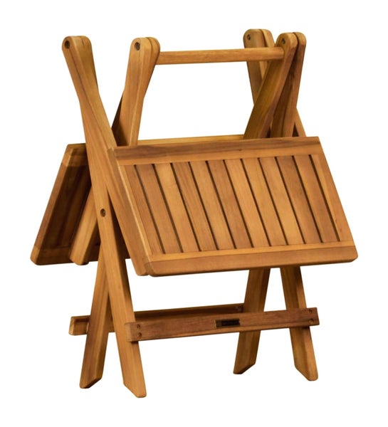 Teak Beistelltisch Balkontisch Gartentisch Beistelltisch Holz Klapptisch Blumenhocker Holz 50 x 50 cm klappbar handlich wetterfest
