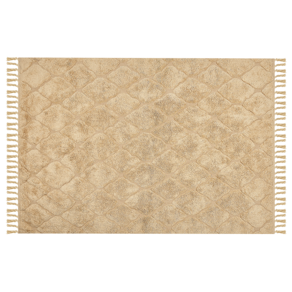 Teppich SANLIURFA Sandbeige 140 x 200 cm Baumwolle
