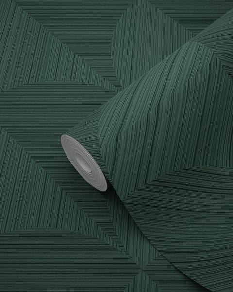 Origin Wallcoverings Tapete 3D Muster Dunkelgrün - 53 cm x 10.05 m - 347939