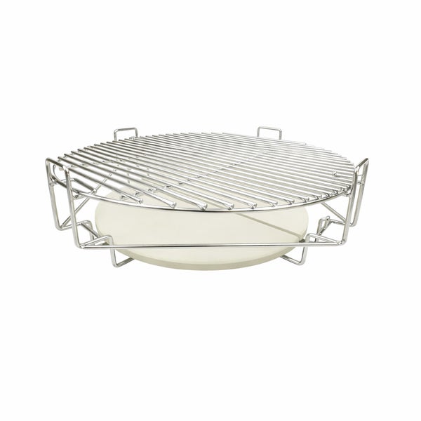 Grillrost mit Pizzastein und Edelstahlrahmen