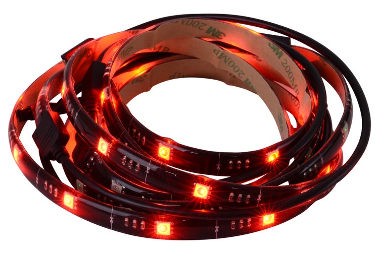 LED-Streifen aufgerollt mit Klebestreifen auf der Rückseite