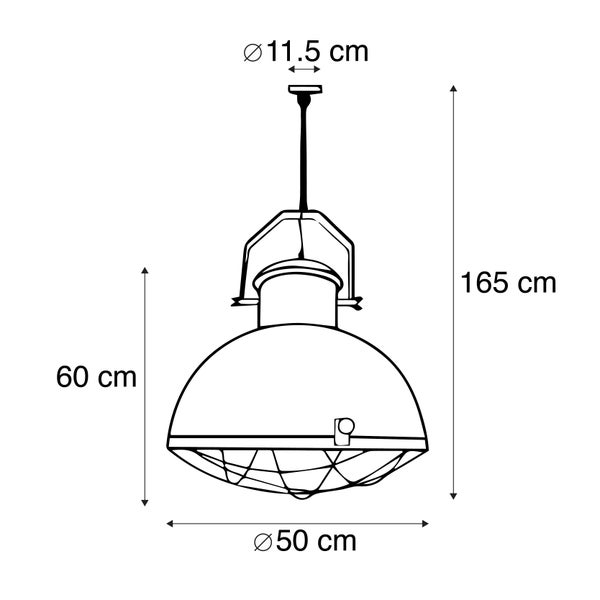 Pendelleuchte rost mit goldener Innenseite - Engine