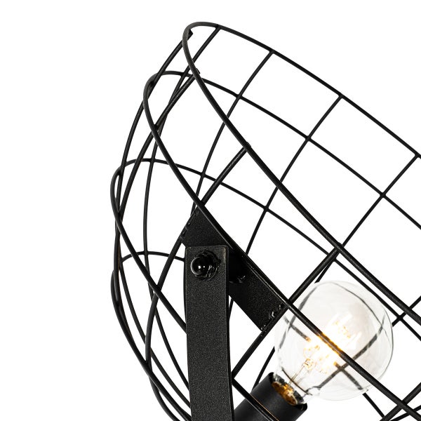 Industrielle Stehleuchte schwarz 50 cm verstellbar - Hanze