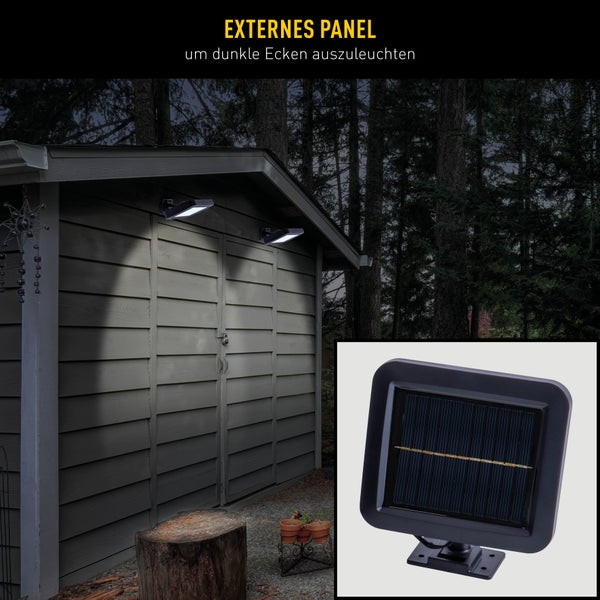 2er-Set LED Solar Außenwandleuchte PEPE , für Außen, Wandleuchte - Kunststoff in Schwarz, mit integrierter LED  - Wandleuchten außen