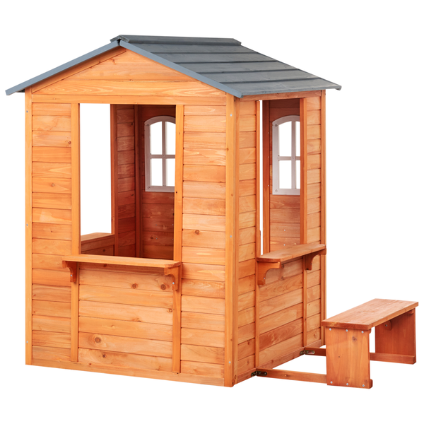 Garten Spielhaus AMPELIKO Tannenholz Braun