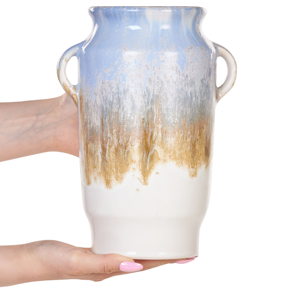 Blumenvase GERRHA Steinzeug 25 cm Hellblau