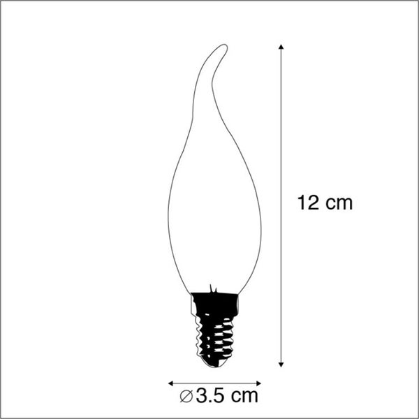 E14 dimmbare LED-Glühfaden-Kerzenlampe 3W 250 lm 2700K