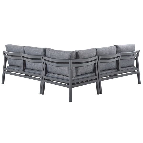 Garten Ecksofa mit Tisch 5-Sitzer VIZZINI Metall Grau