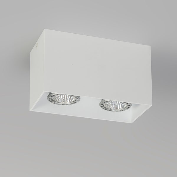 Design-Aufbaustrahler weiß 2-flammig GU10 50mm - Qubo