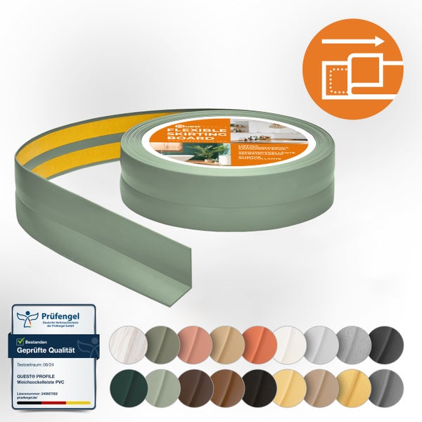 Rolle selbstklebende PVC Weichsockelleiste von Quest Profile mit Prüfsiegel für verschiedene Innenbereiche