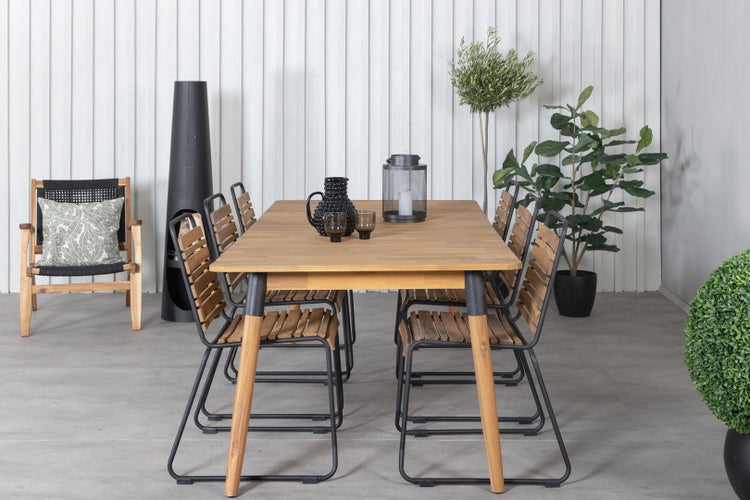 Julian Esstisch Teakholzoptik. 100 X 210 X 75 cm