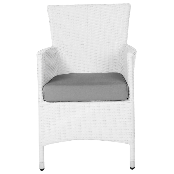 Set mit 2 Stühlen und Sitzkissen ITALY Polyrattan Weiß