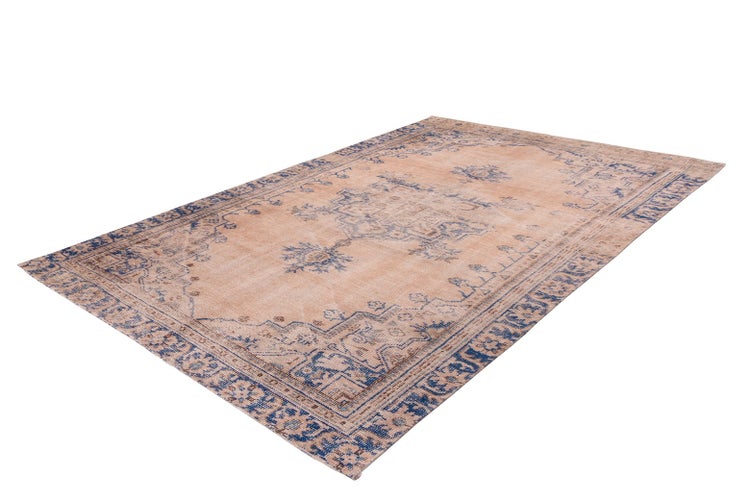 Flachflor Teppich Maelle Blau Vintage 140 x 200 cm