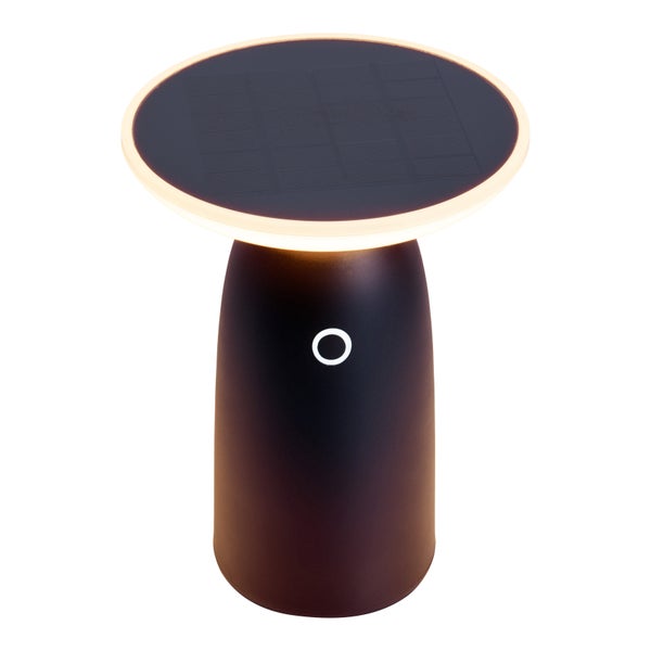 LED Solarleuchte Ada schwarz für Außen,  LED Tischlampe aus Metall und Kunststoff  22,5 x 16 cm