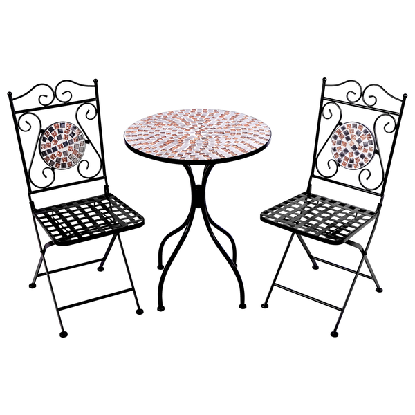 Bistro Set klappbar CARPINO Metall Schwarz