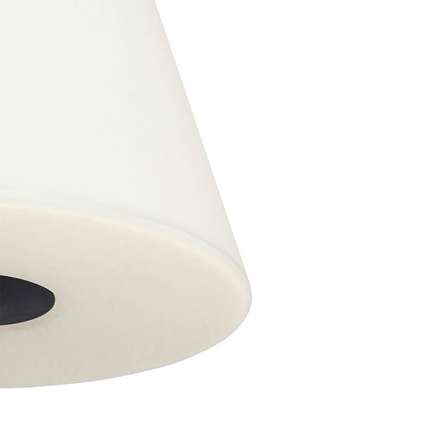 Außen Stehlampe schwarz mit weißem Schirm 35 cm IP65 - Virginia