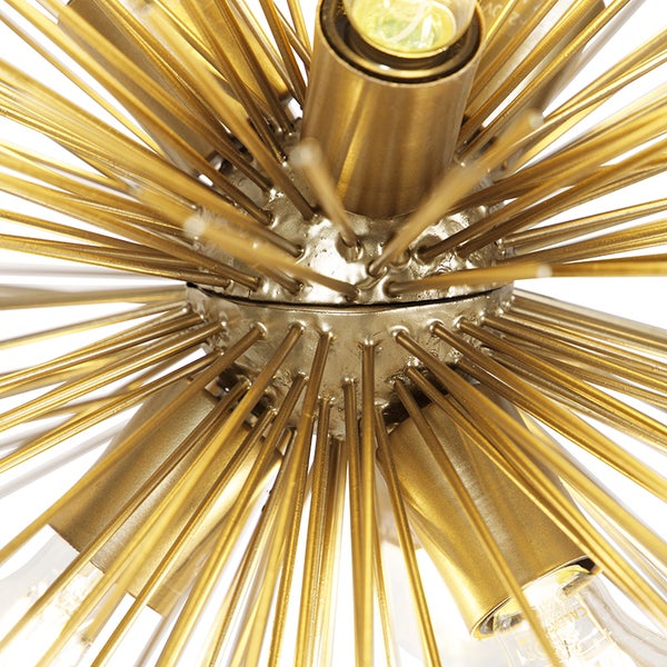 Art Deco Hängelampe Gold 6-Licht - Besen