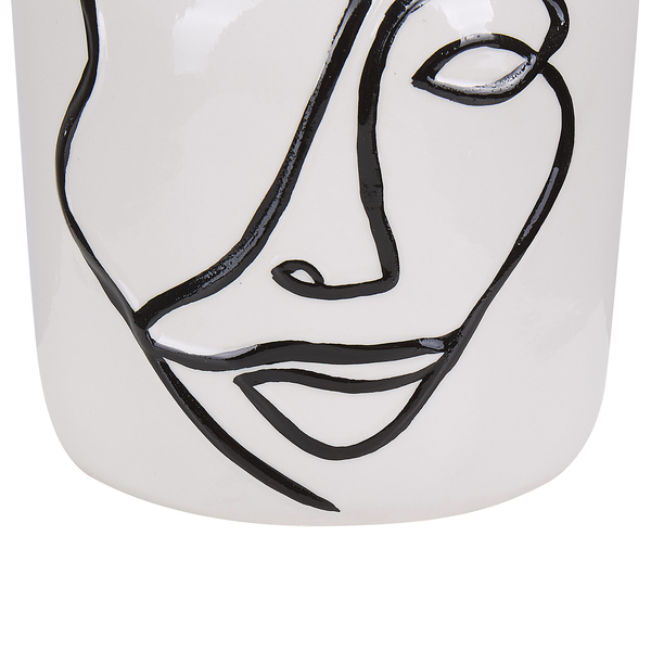 Blumenvase AGRINION Steinzeug 19 cm Weiß