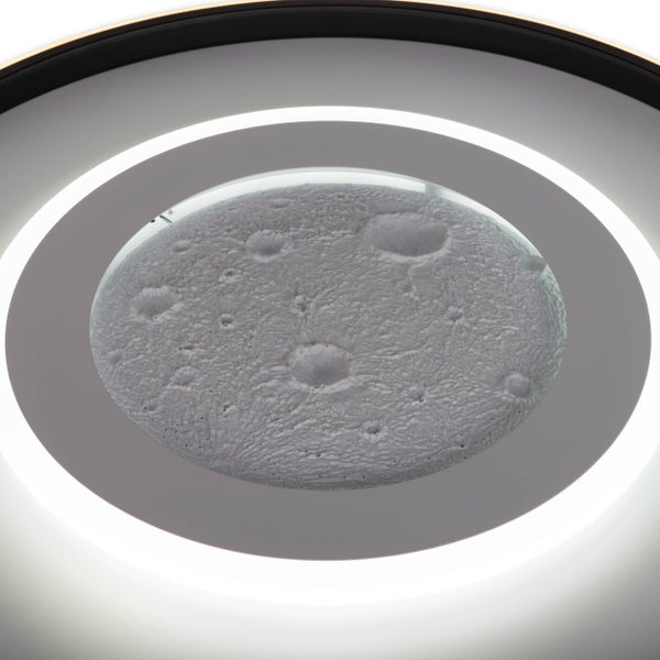 Deckenleuchte mit Mondoberfläche und LED-Ring