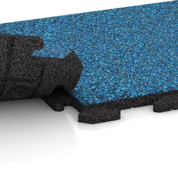 Blaue Gummifliese mit Stecksystem