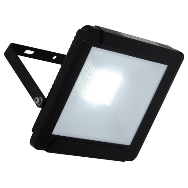 LED-Außenleuchte Strahler 30W , aus Metall und Glas in Schwarz, mit integrierter LED