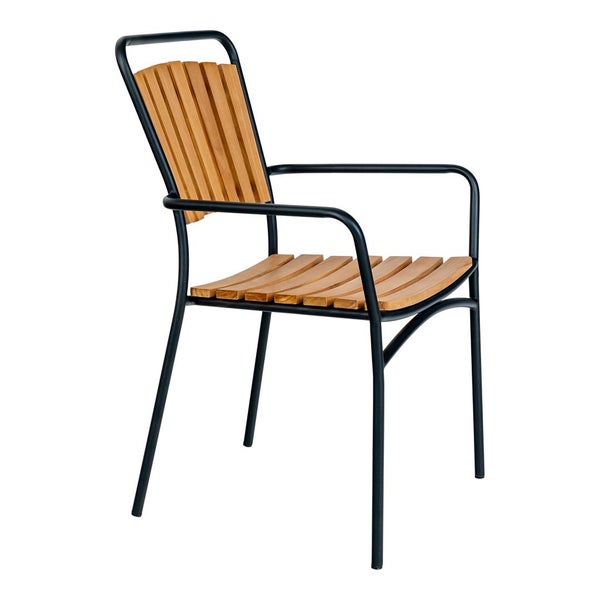 Cleveland Gartenstuhl Teak,schwarz. 4er Set