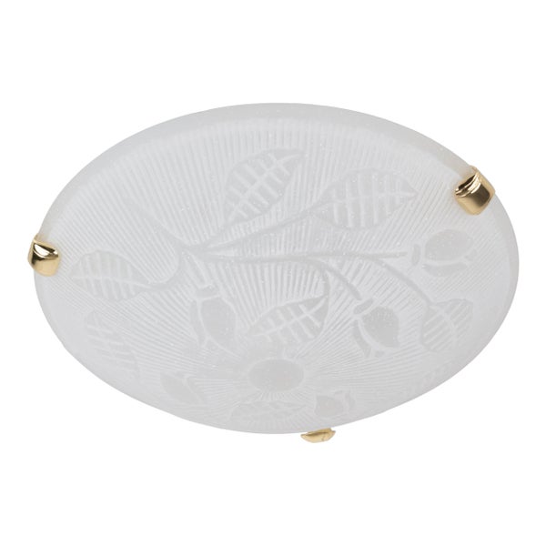 Deckenleuchte mit floralem Muster und goldenen Akzenten