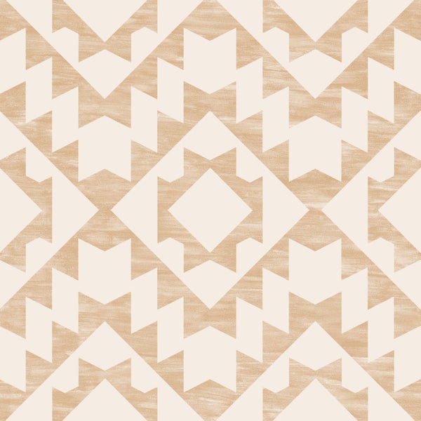 ESTAhome Tapete Marrakescher Aztec-Teppich Beige - 53 cm x 10.05 m - 139550