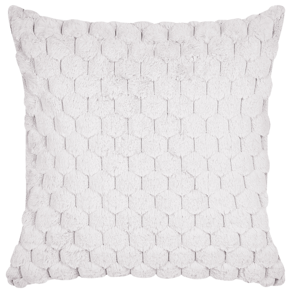 Dekokissen 2er Set PURSLANE Webpelz 43 x 43 cm Weiß Geometrisches Muster
