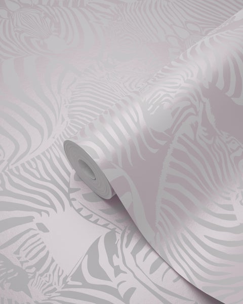 Origin Wallcoverings Tapete Zebras Hellrosa - 53 cm x 10.05 m - 346835