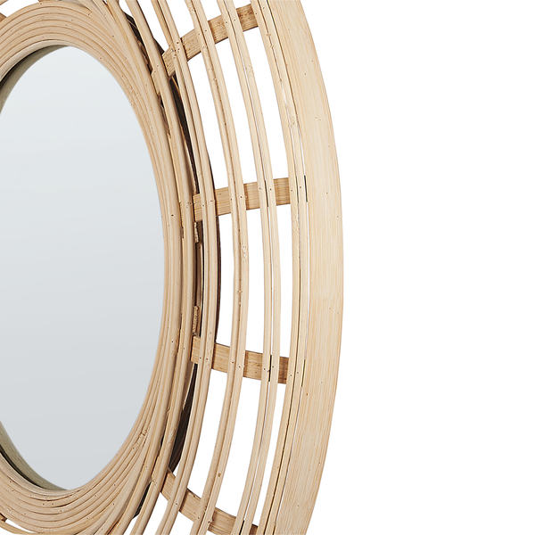 Wandspiegel HANUA 60 cm 60 cm Bambusholz Naturfarben