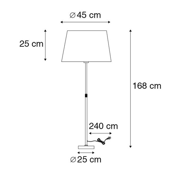Stehleuchte gold / messing mit Schirm braun verstellbar 45 cm - Parte