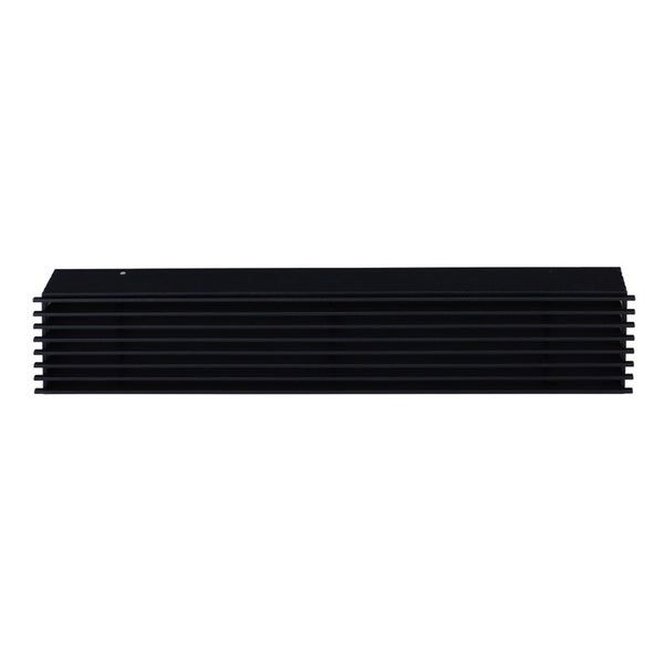 Schwarze LED Wandleuchte in linearem Design mit Lamellenstruktur