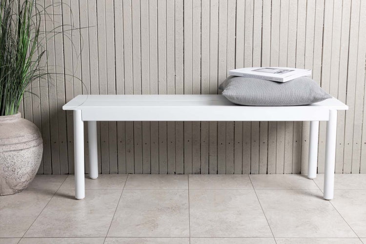 Modena Gartenbank weiß. 130 X 35 X 43 cm