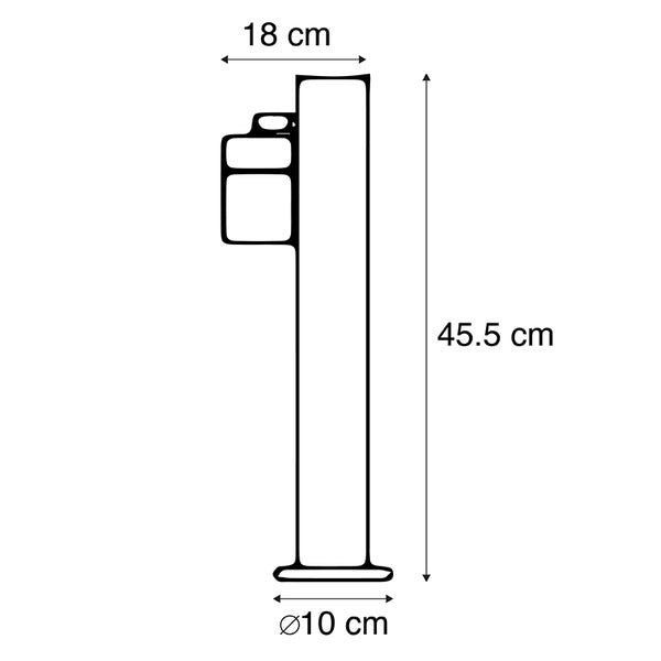 Außenleuchte grau Edelstahl 45 cm einstellbar IP44 - Solo