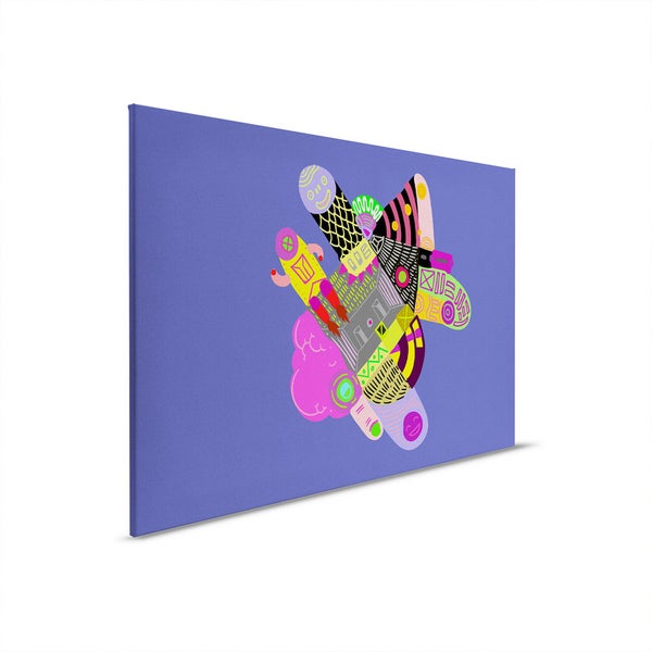 Leinwandbild mit abstrakten Formen und Mustern