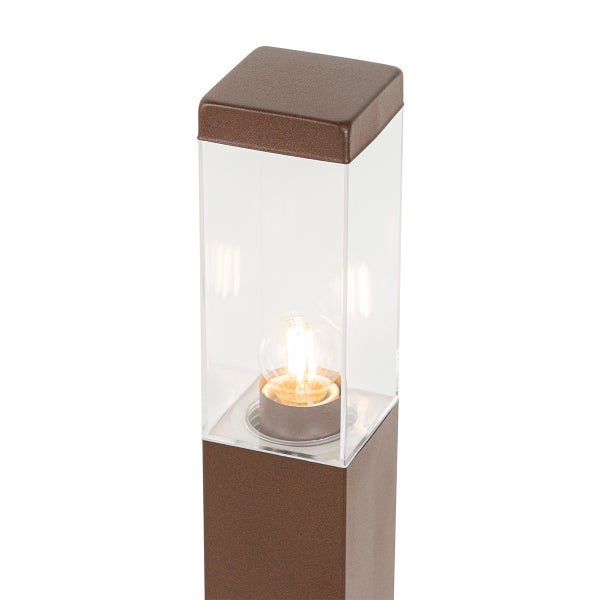 Moderner Außenlaternenpfahl rostbraun 80 cm - Malios