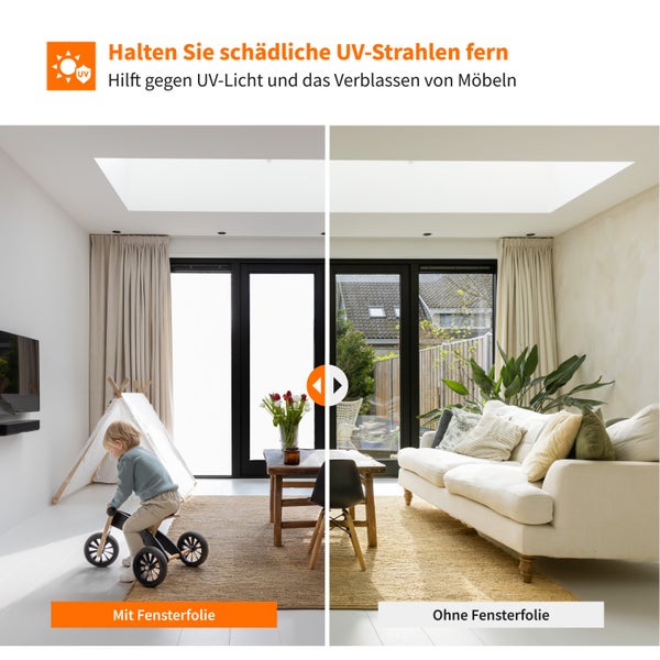 Simple Fix Fensterfolie - Milchglasfolie 70 x 500 cm - Sichtschutzfolie Fenster Folie, Isolierfolie, Fensterfolie Milchglas - Fensterfolie Blickdicht Selbsthaftend - Milch