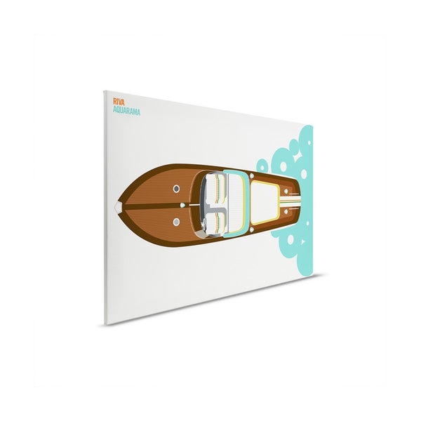 Riva Aquarama Holzboot Illustration auf Leinwand