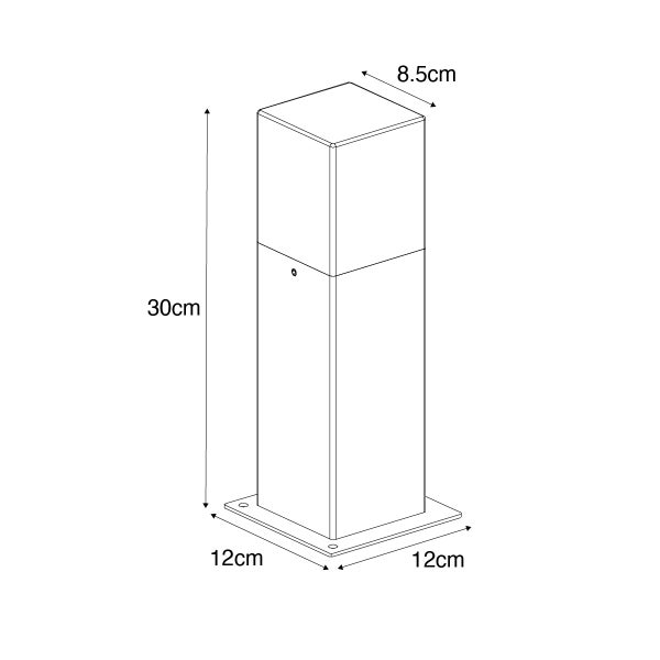 Industrielle Stehleuchte für den Außenbereich, rostbraun, 30 cm, IP44 – Dänemark