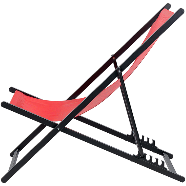 Klappbarer Liegestuhl LOCRI II Metall Rot